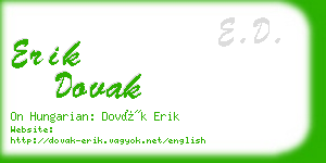 erik dovak business card